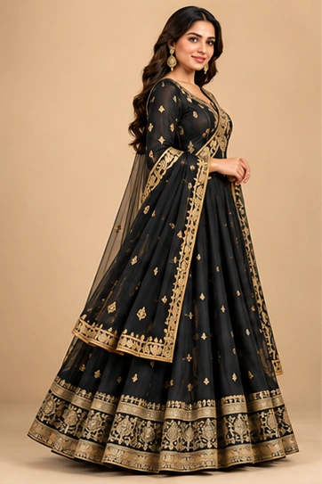 Embroidered Anarkali Set, alternate angle