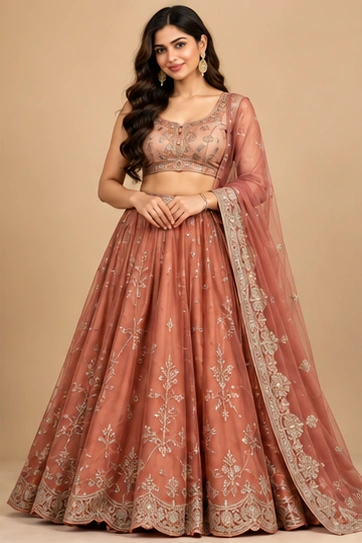 Bronze Lehenga Set, front view