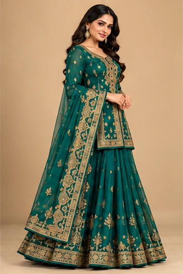 Embroidered Sharara Set, alternate angle