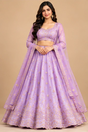 Lilac Lehenga Set, front view